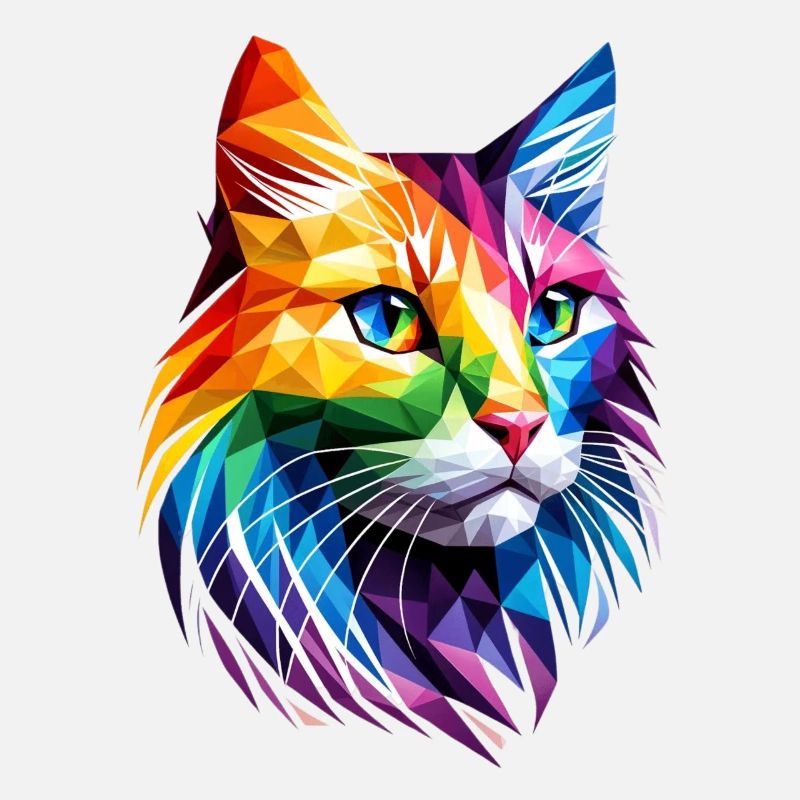 Lgbt Silhouette Poly Art Crystal Kitten Lover