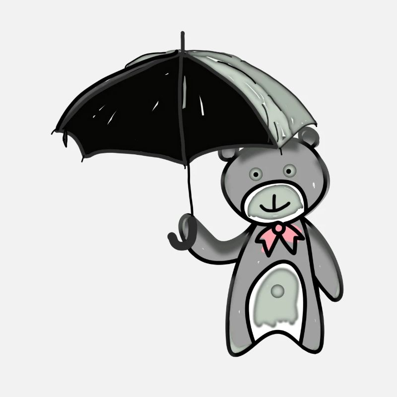 Teddybär mit Regenschirm