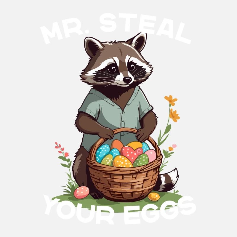 Lustiges Waschbären Eier Dieb Ostern Spruch