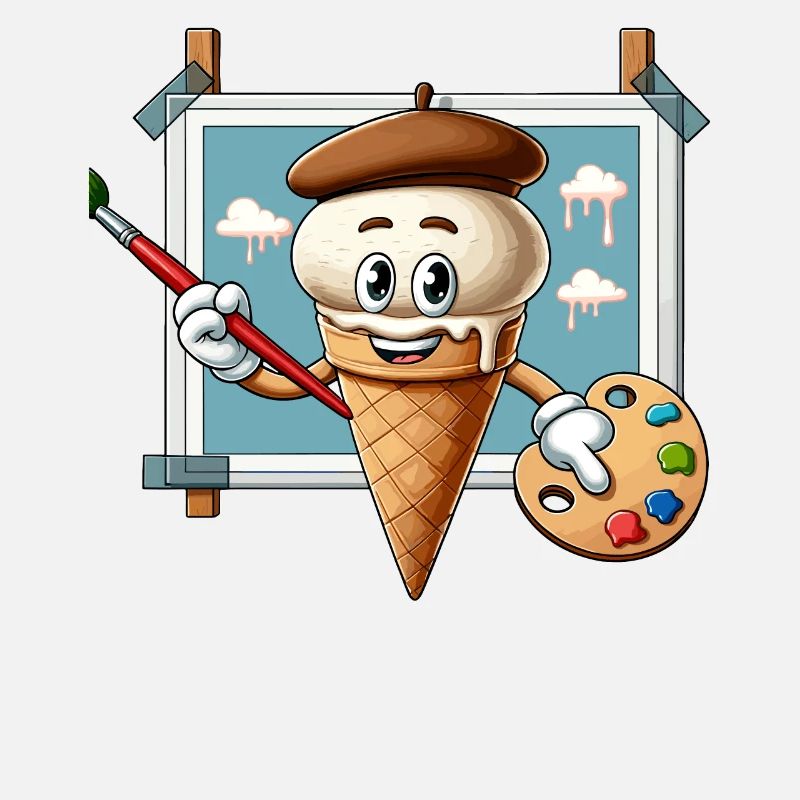 Creative Ice Cream Painter With Color Palette