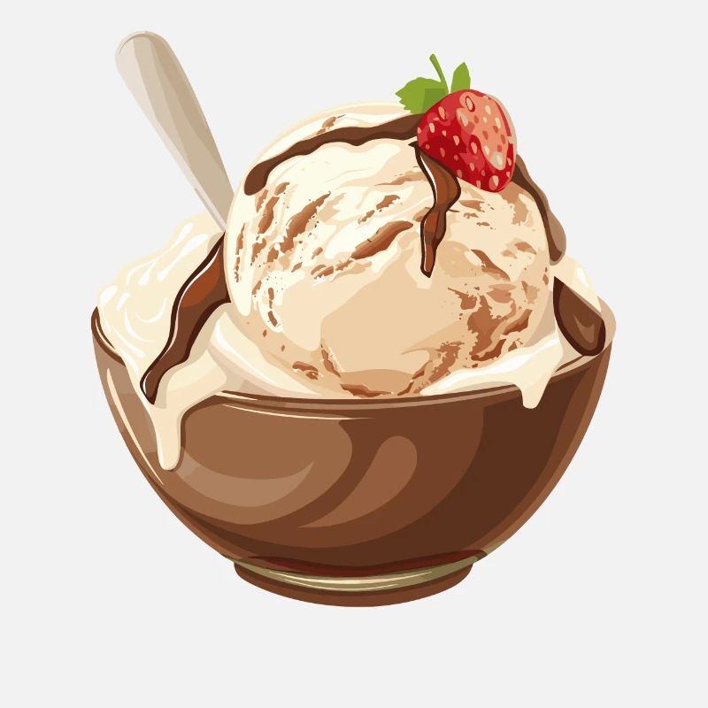 Vanilla Ice Cream with Chocolate Sauce Delight