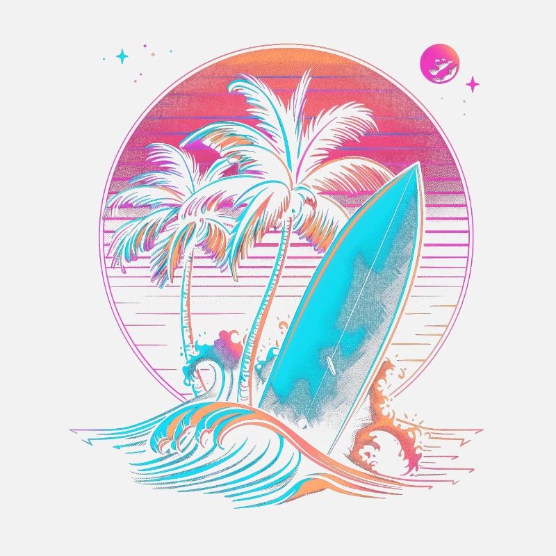 Surf Retro Wave Surfer Cadeau