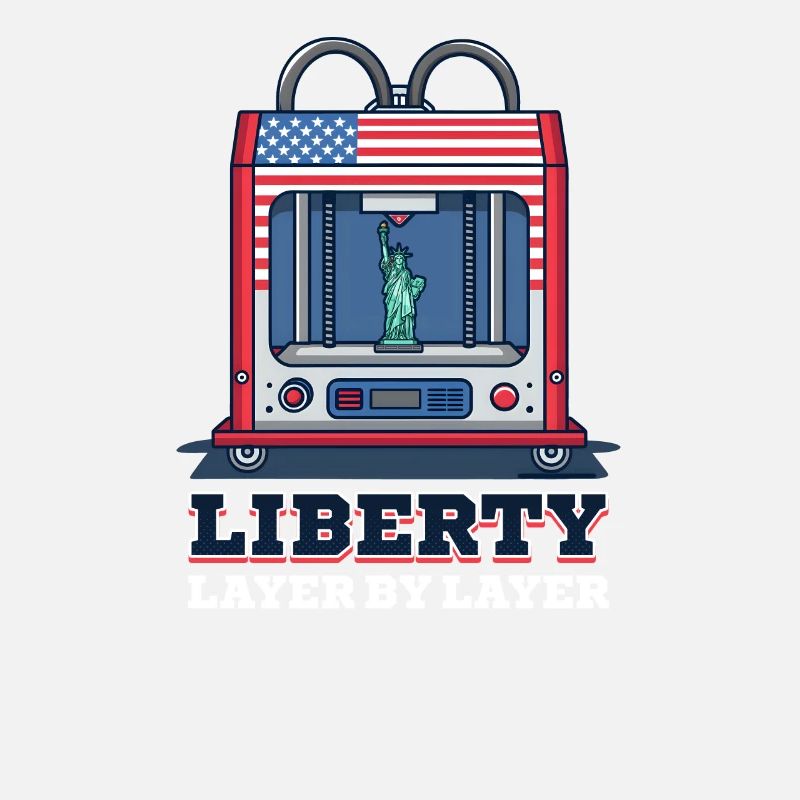 Impression 3D patriotique Liberty couche par couche