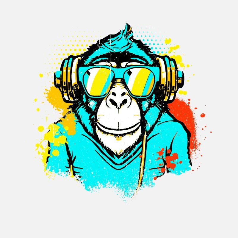 DJ Monkey Music Party Fun Lunettes De Soleil Monkey Headph