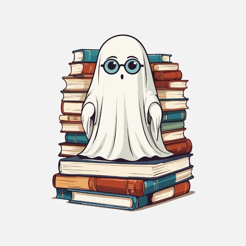 Reading Halloween Ghost Little Books Ghost
