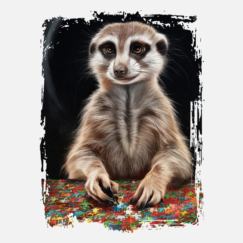 Erdmännchen spielt Puzzle Geschenk
