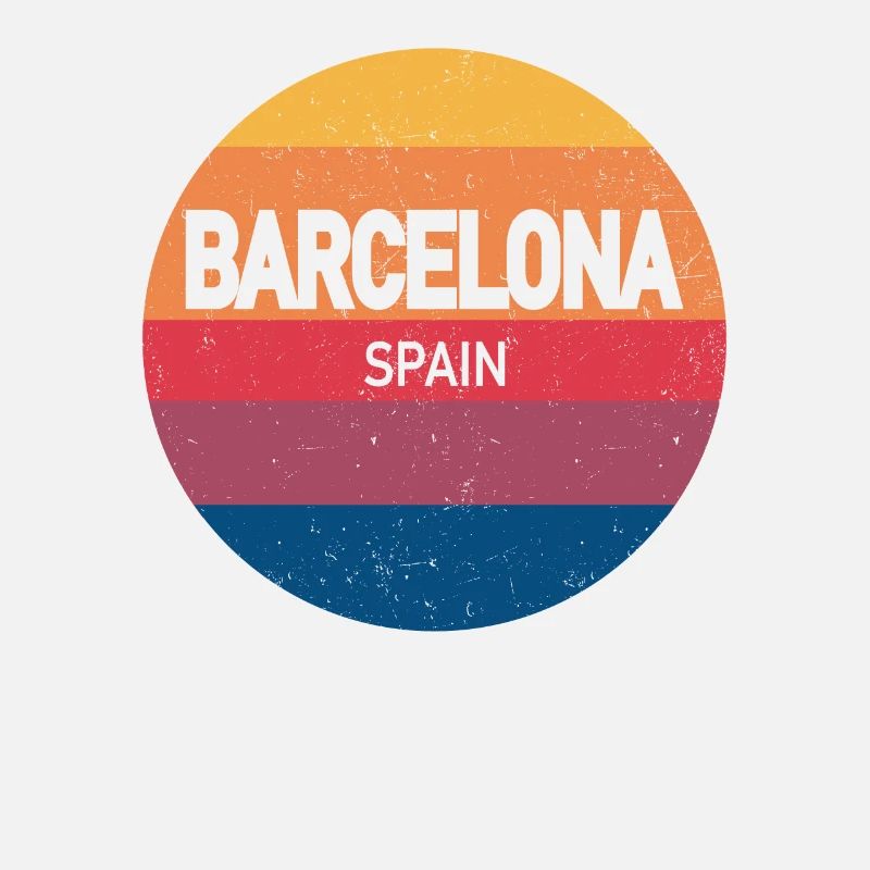 Retro Sunset Souvenir Barcelona Spain