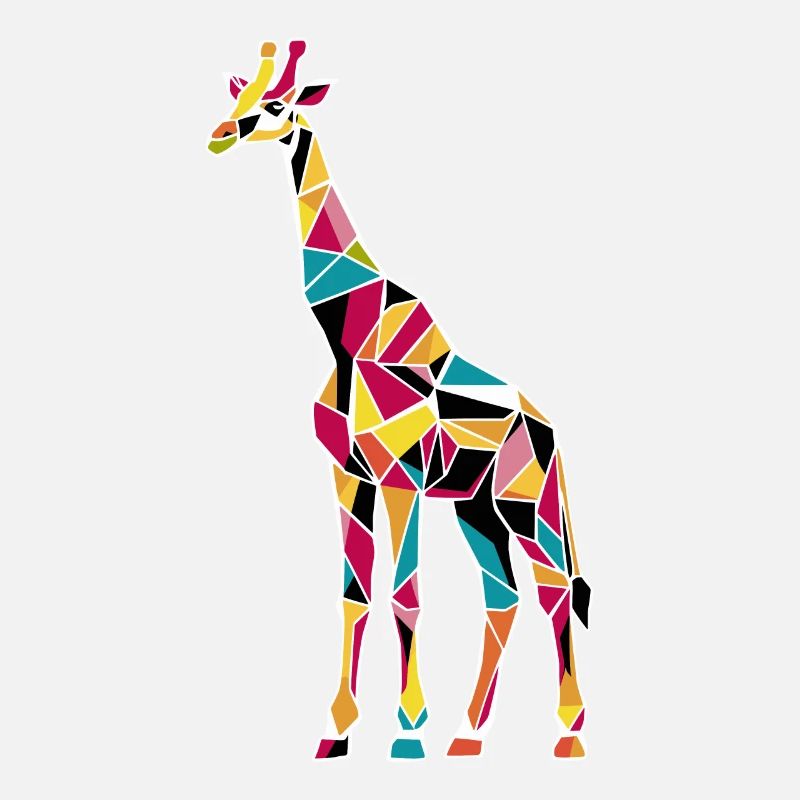 Mosaïque de girafe colorée