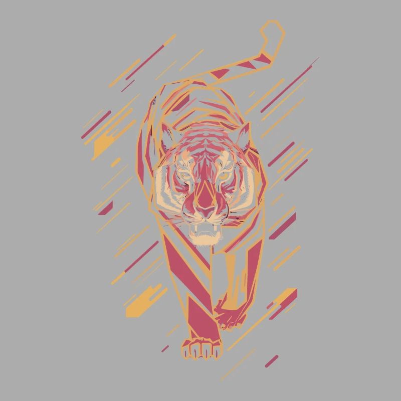 Geometric Tiger in Motion Artwork