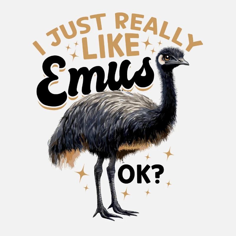 Drôle d’animal émeu, j’aime vraiment les émeus, d’accord ?