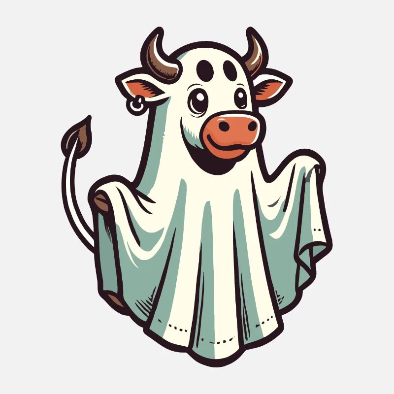 Idée de costume de drap de drap fantôme de vache drôle