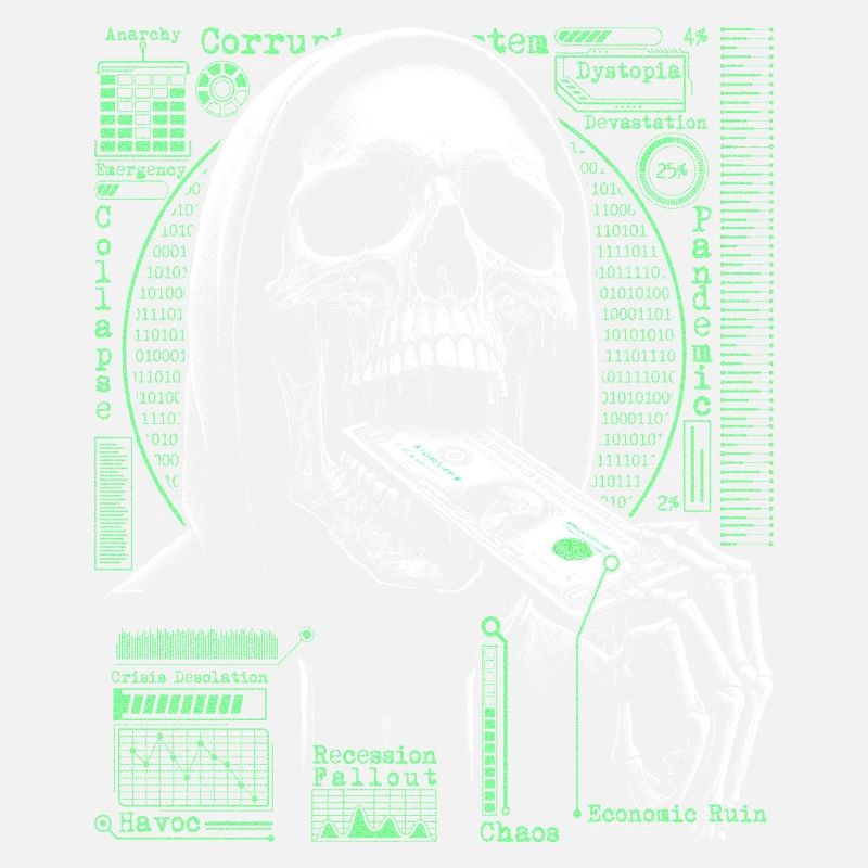 Hacker Skull Eating Dollar - Anarchie et corruption