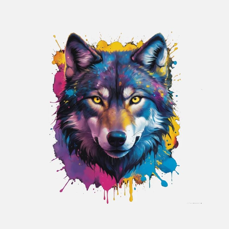 Loup coloré avec expressivité et