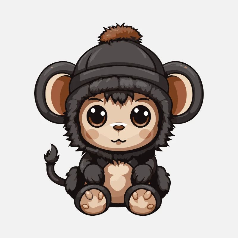 Monkey Winter Animal Baby Comic