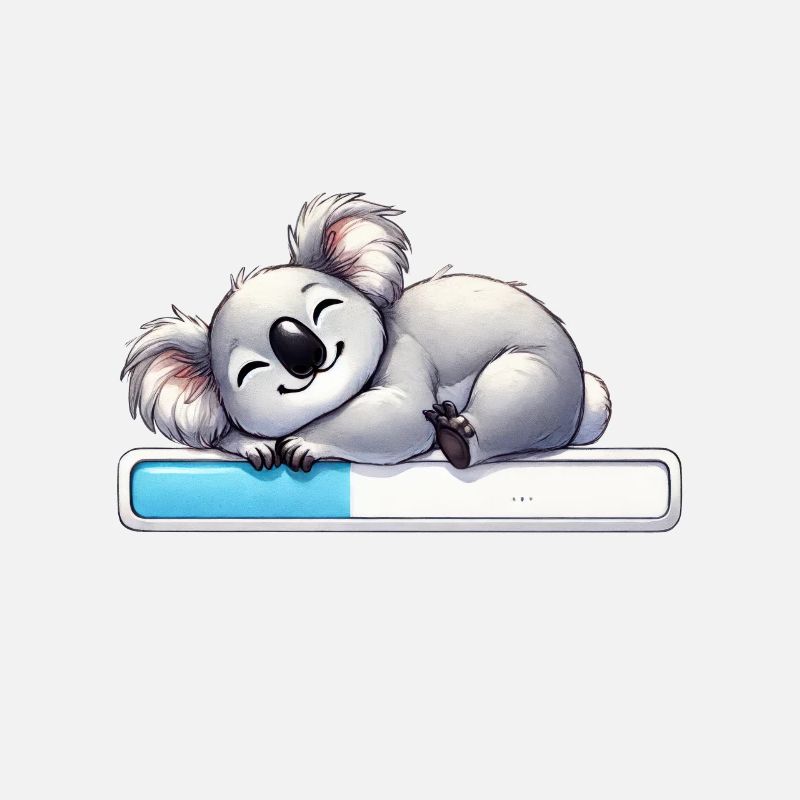Niedlicher Schlafender Koala Mit Ladebalken