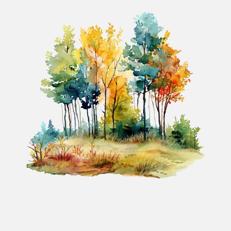 Herbstwald Aquarell Forêt d’automne Aquarelle