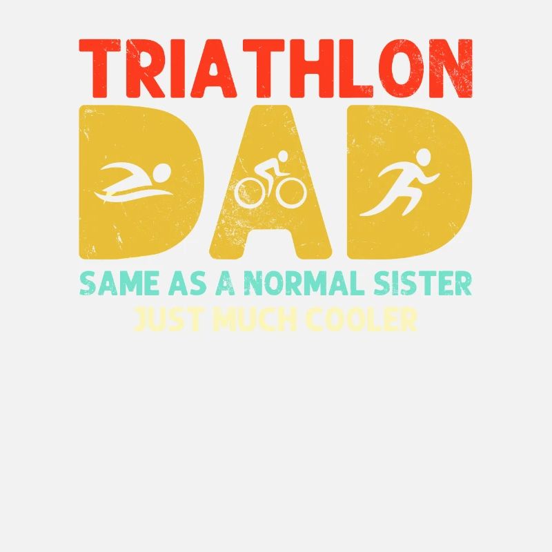 Triathlon Papa Triathlet Retro Marathon Papa