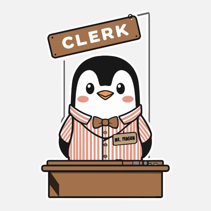 Drôle de pingouin Desk Clerk