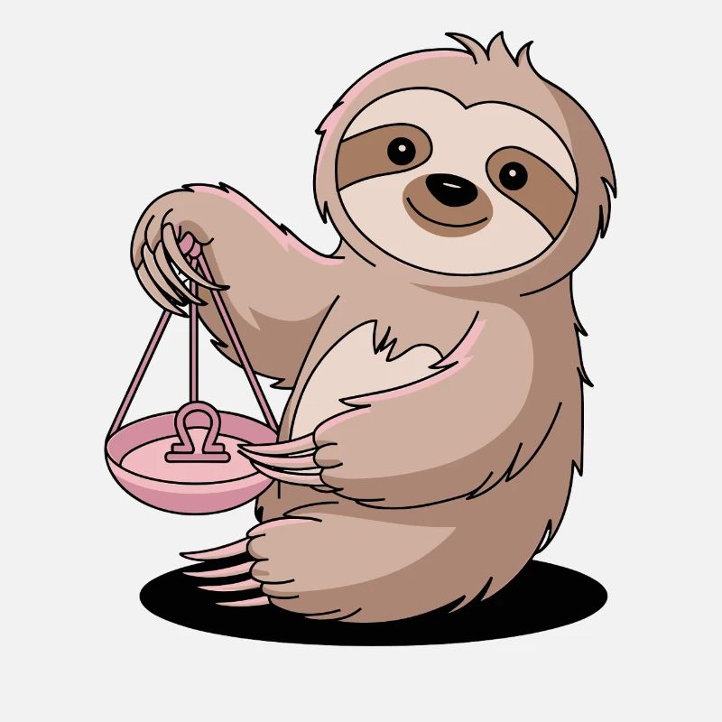 Libra Sternzeichen Faultier mit Waage