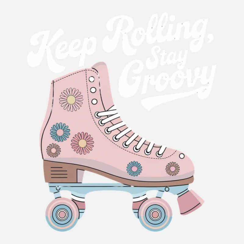 Keep Rolling Stay Groovy Roller Skate Design