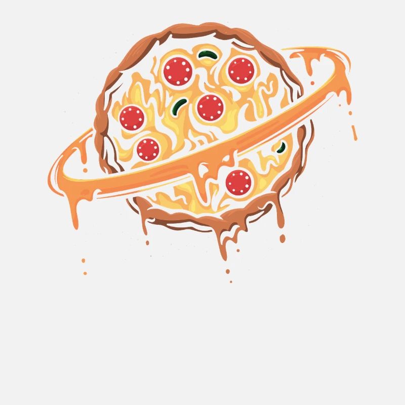 Funny space planet lovers, pizza chef