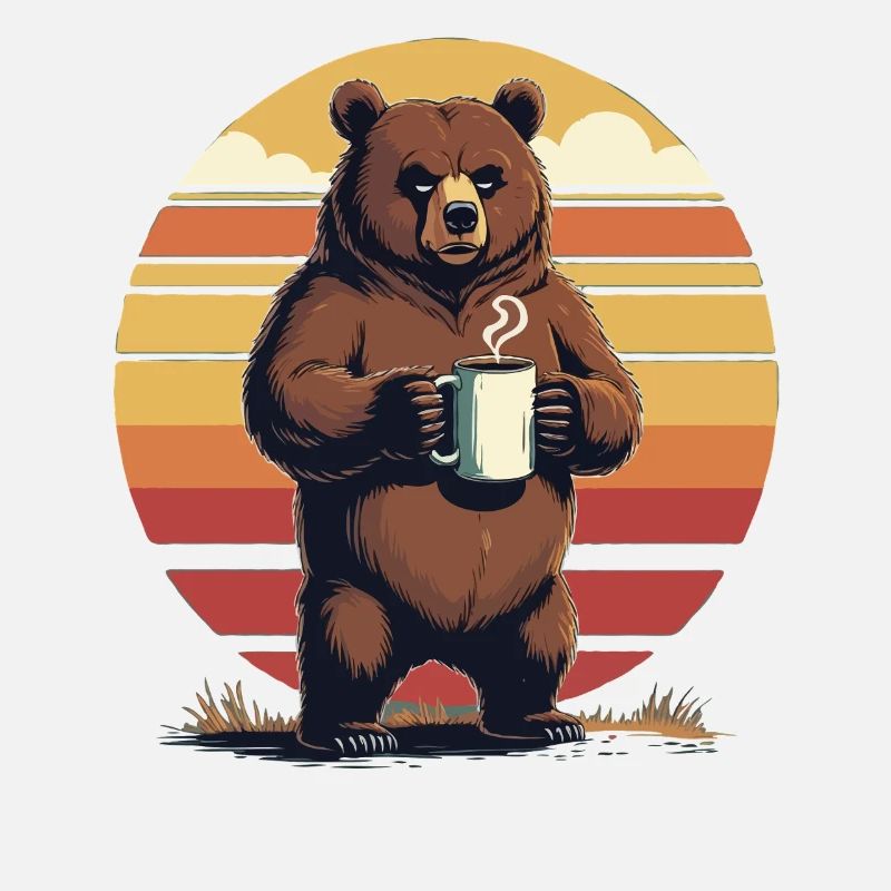 Grim Bear Tasse à café Ours Café Fatigué
