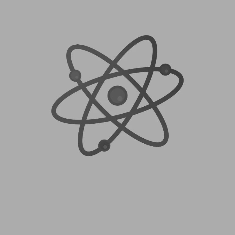 Colorful atom neutron electron physics students