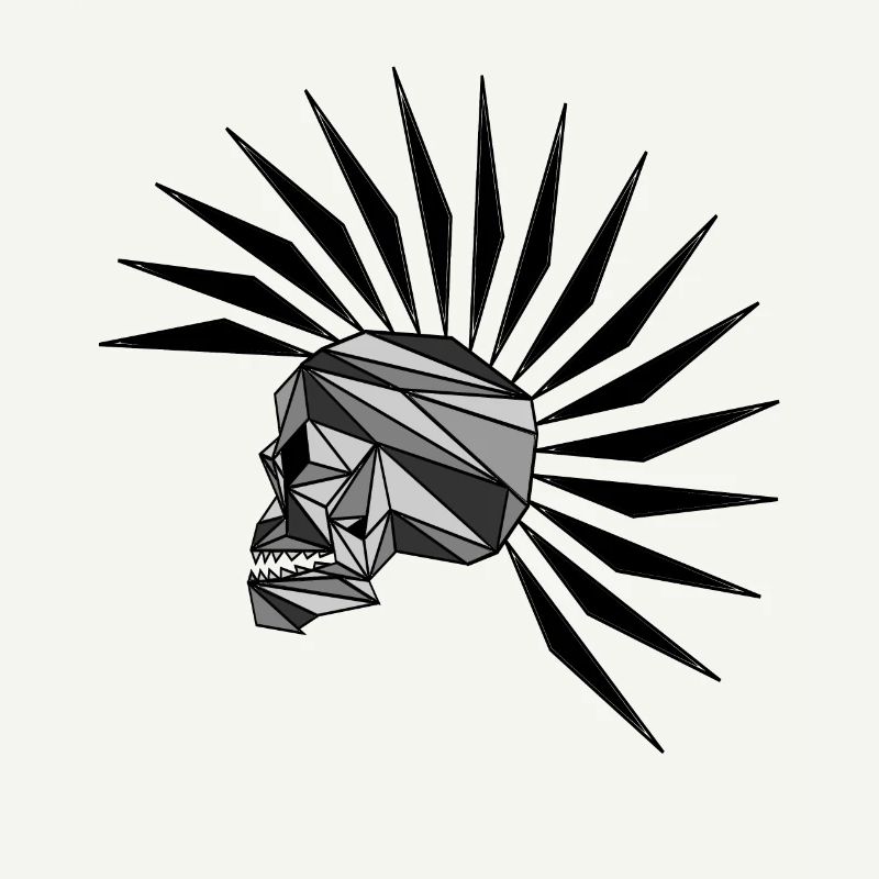 cyber punk scull plain