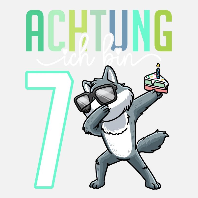 7. Geburtstag 7 Jahre Wolf Junge Mädchen