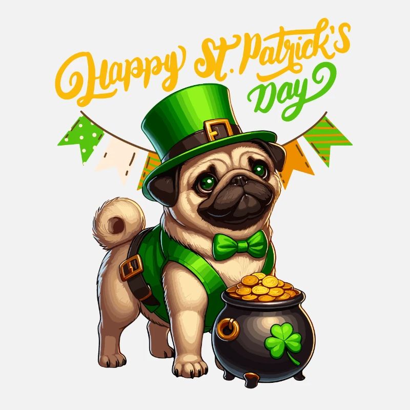 Carlin St Patrick Chien Mignon Irlande Shamrock Fun