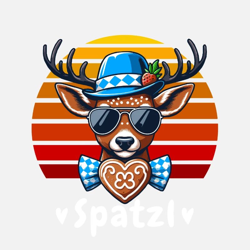 Bavaria Gingerbread Deer Spatzl October Blue-White