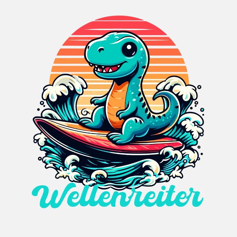 Mignon T-Rex Surfer Surfer Cadeau de surf