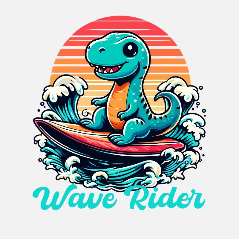 Mignon T-Rex Surfer Surfer Cadeau de surf