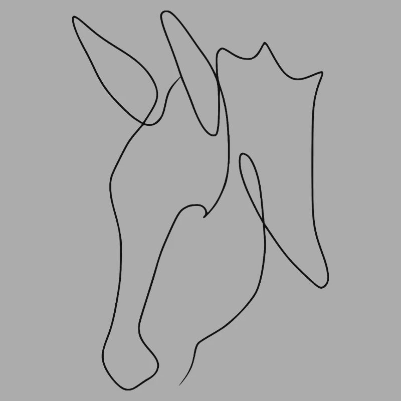 Minimal Eselkopf schwarz