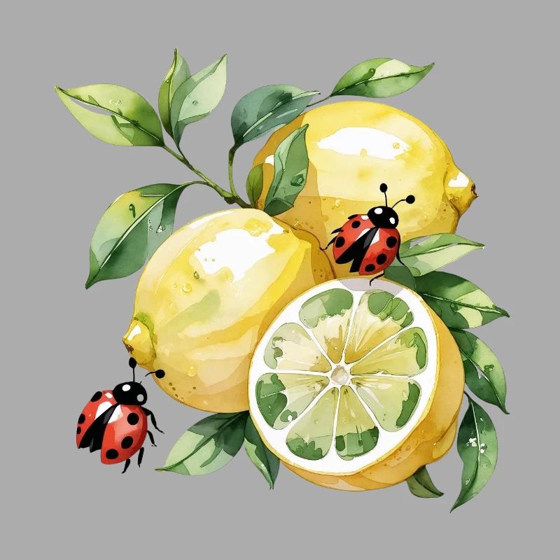 Cheerful Lemon Ladybug Pattern