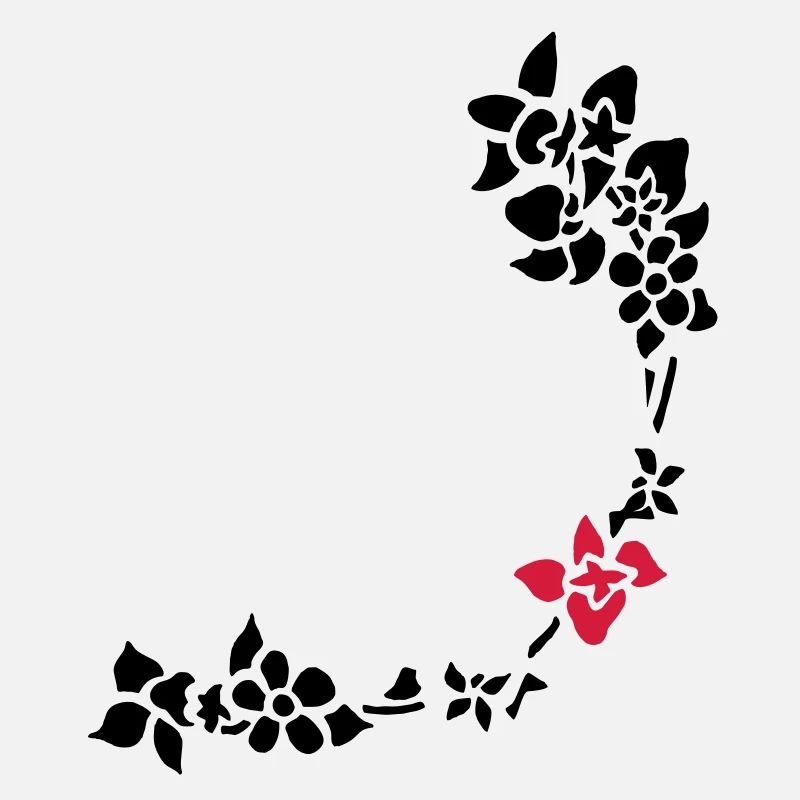 flower around right corner