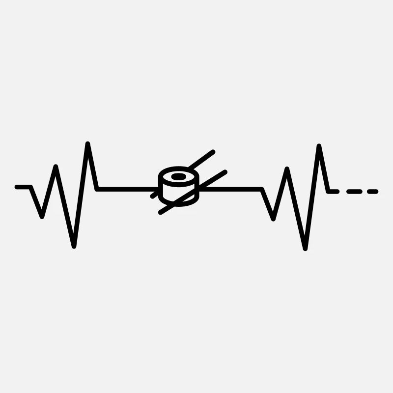 Palpitations de battement de coeur Poisson de riz sushi à impulsion ECG
