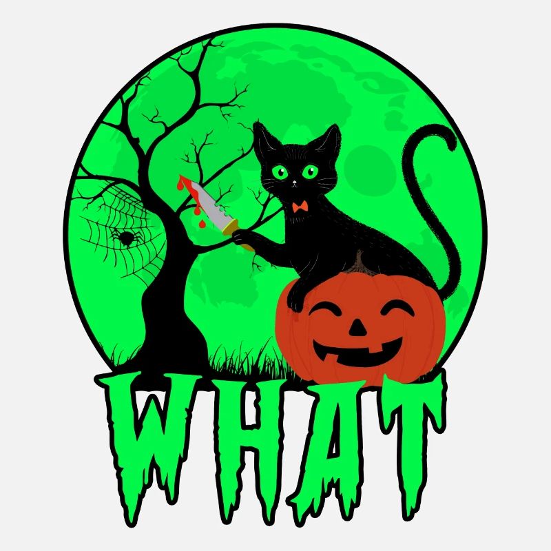 Welche Katze mit Messer, gruselige Katze mit Messer Halloween