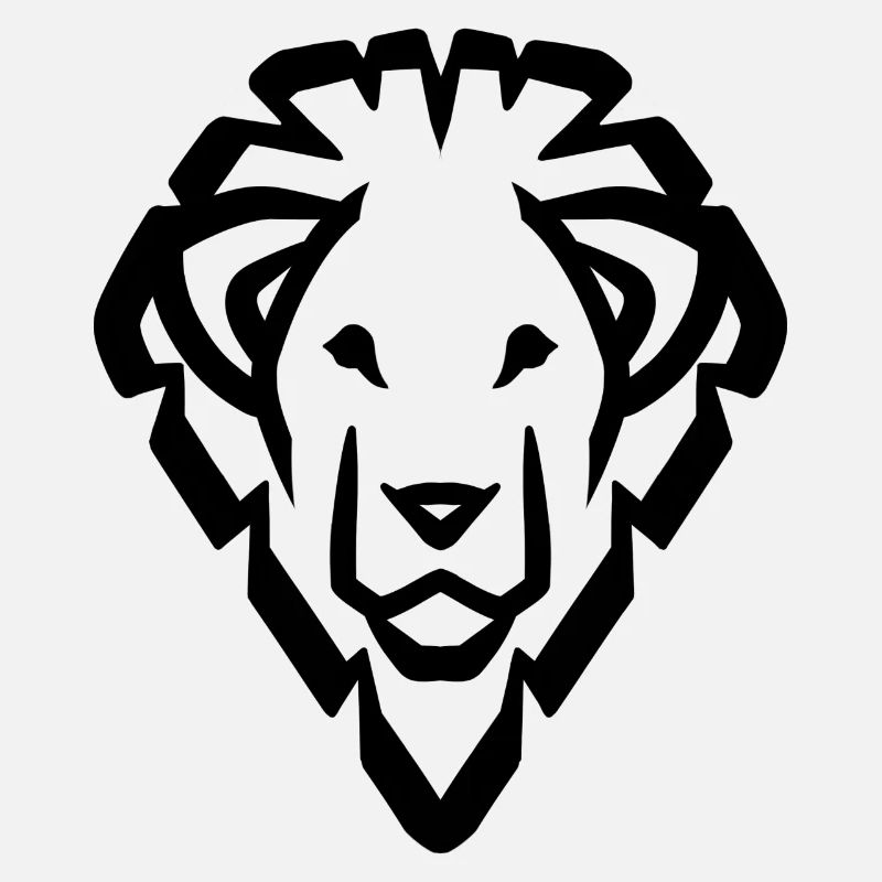 Löwenkopf Symbol schwarz