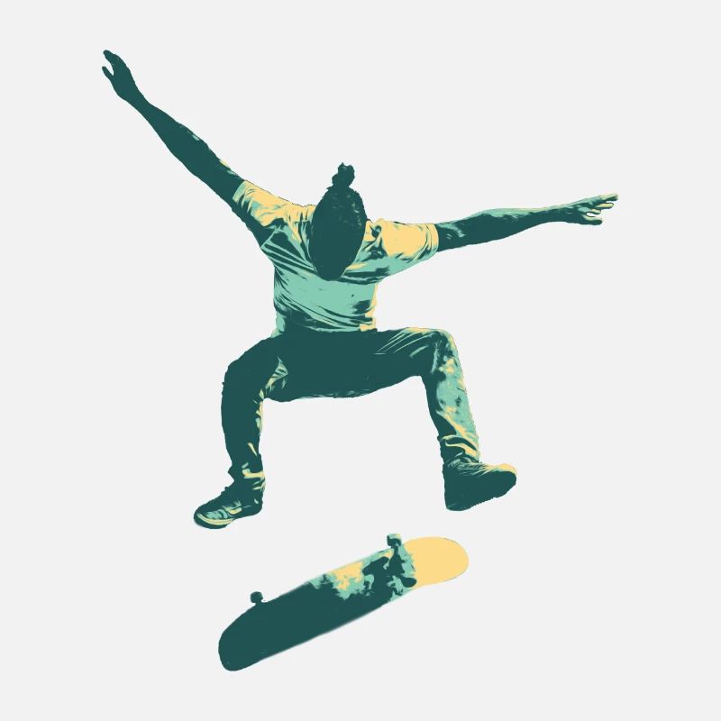 Skatboarder jumping