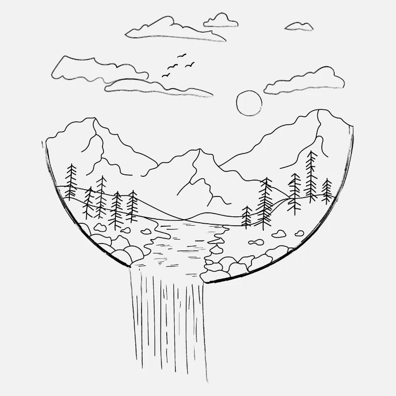 Paysage de forme géométrique