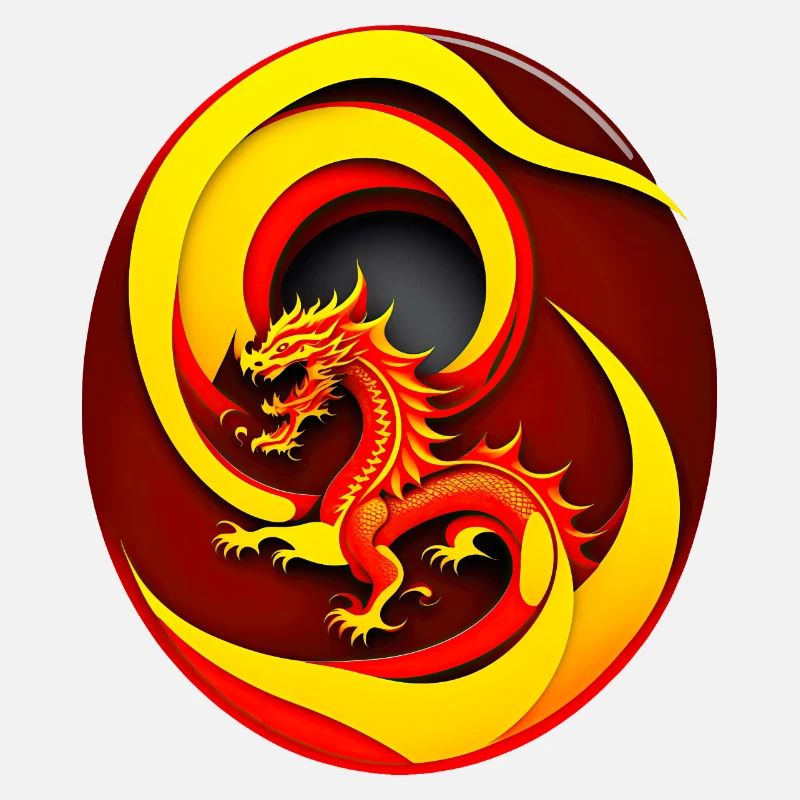 Dragon dans un cercle de feu