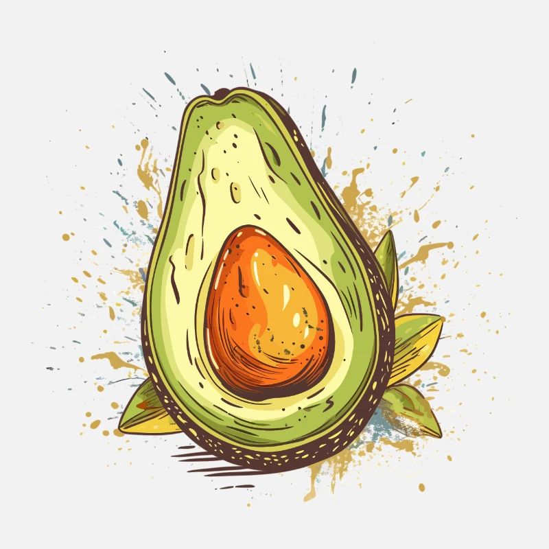 Avocado Comic Cartoon Style