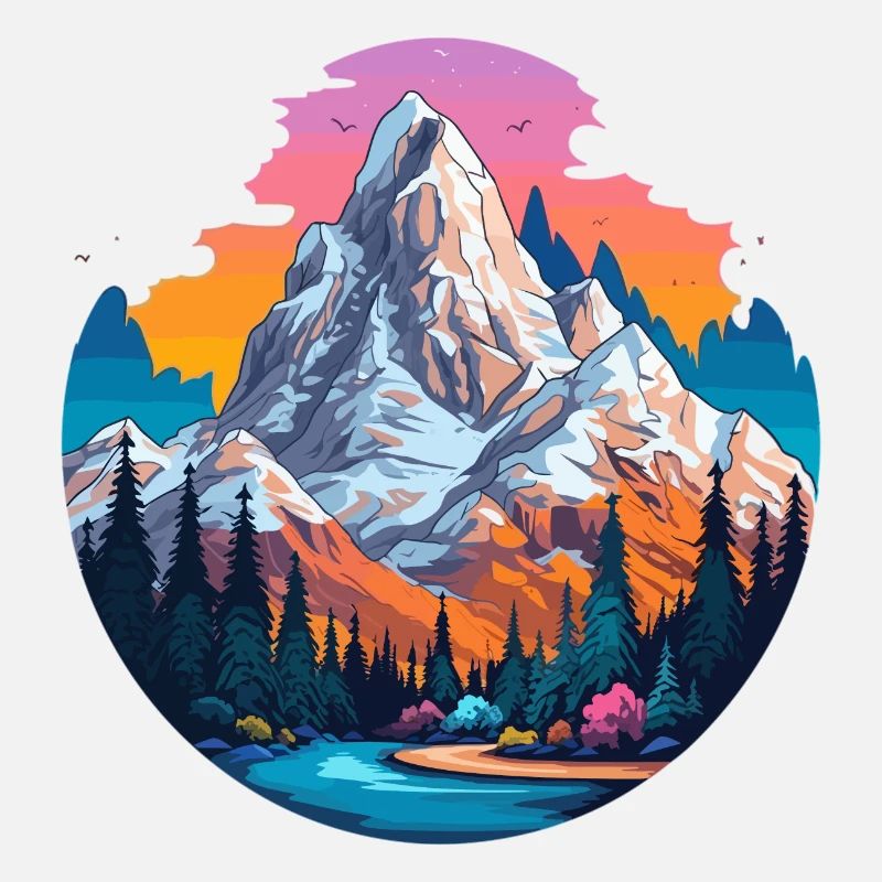 Colourful mountain panorama