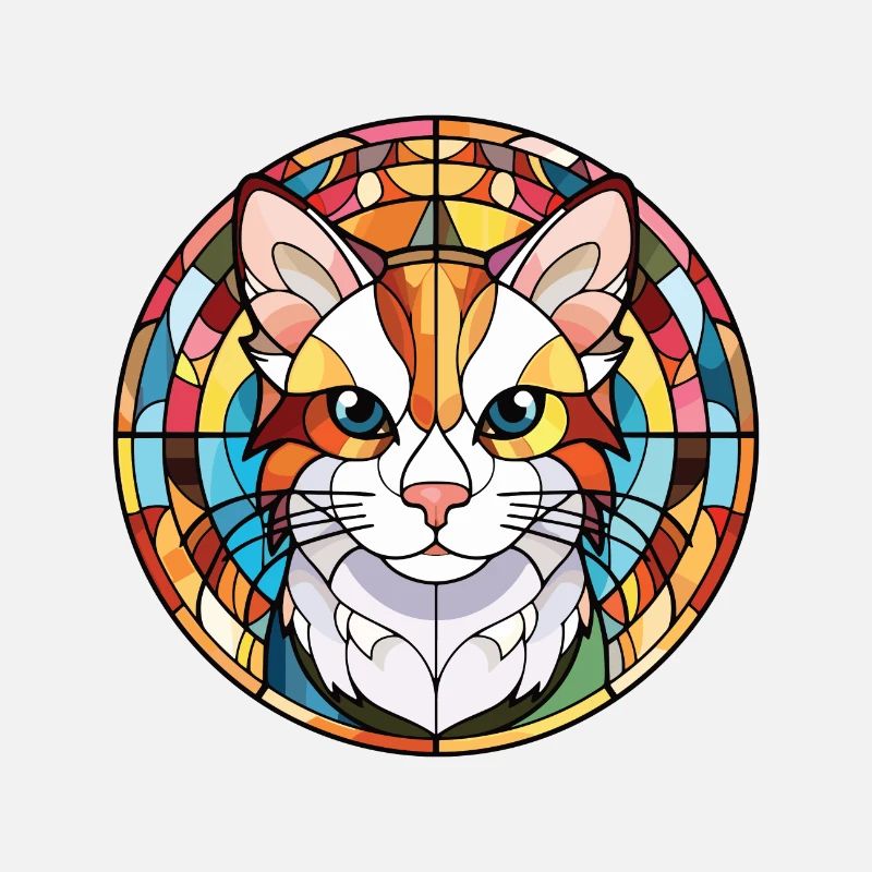 Illustration à l’aquarelle colorée de chat Van turc