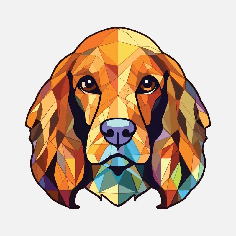 American Cocker Spaniel chien aquarelle colorée
