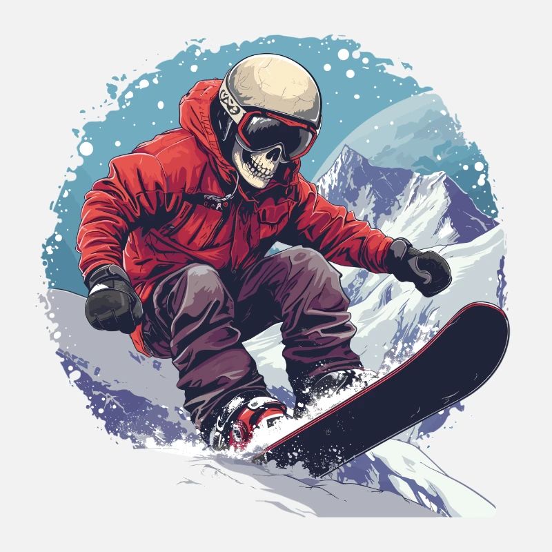Skull Snowboarder Snowboard Après-Ski