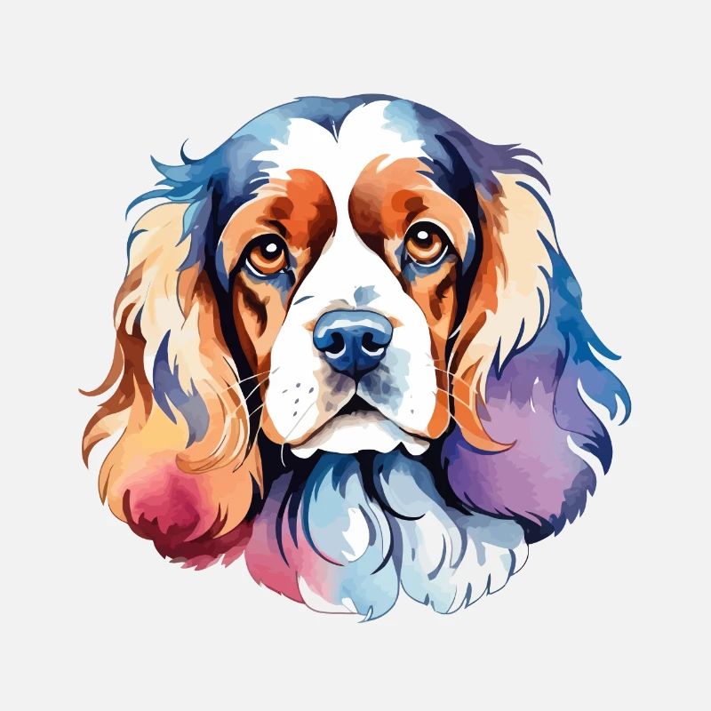 American Cocker Spaniel Wasserfarben