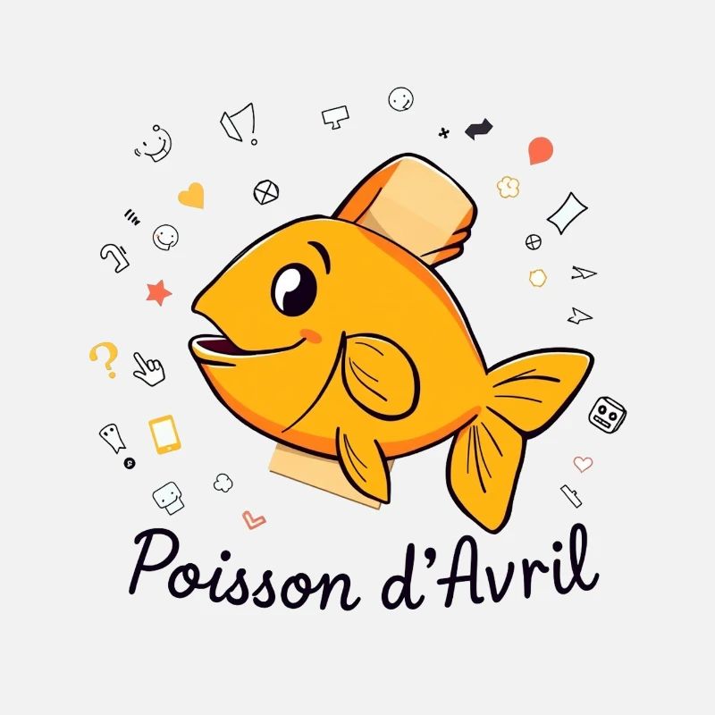 Poisson d’Avril - Orange Cartoon Fish