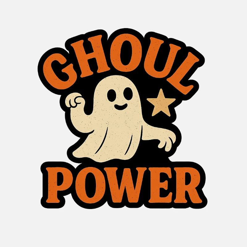 Halloween Geist mit Spruch Ghoul Power